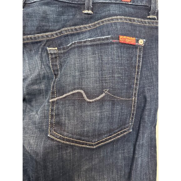 7 For All Mankind Austyn Men’s Jeans 38x28 Relaxed Fit Dark Wash Denim Made USA - Picture 6 of 8